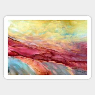 It's A Beautiful  Day abstract desert landscape Sticker